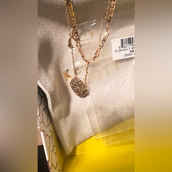 Elisa Rose Gold Multi Strand Drusy Necklace - Picture 4 of 13